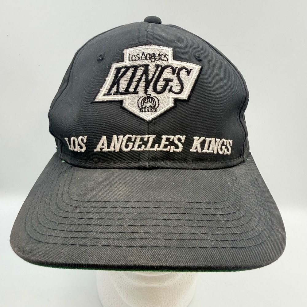 Vintage Los Angeles Kings Snapback Hat The G Cap NHL Black Green Underbrim 90s